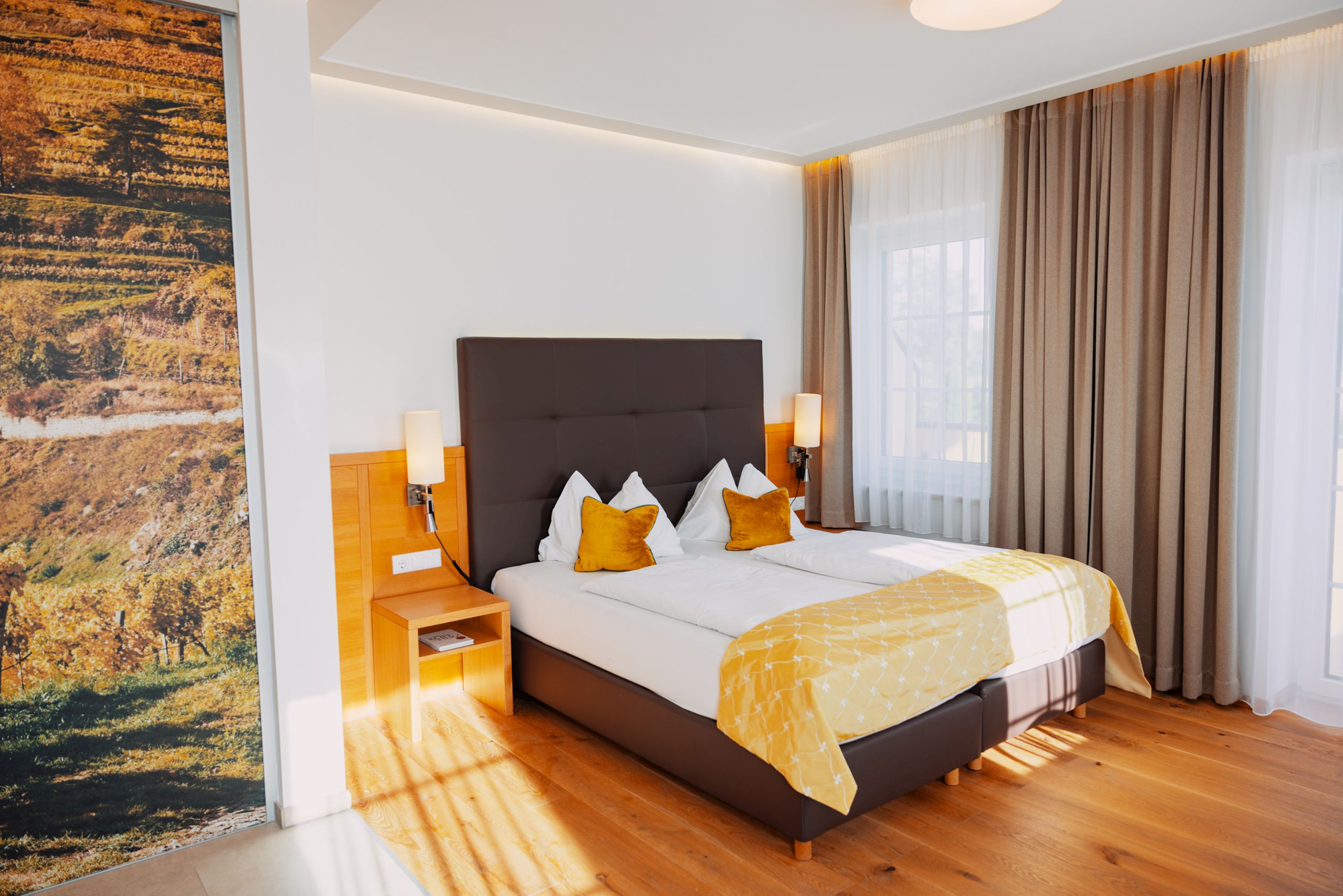 Standard Zimmer im Schloss Luberegg 1787 – komfortabel übernachten im Eventresort Wachau Gemütliches Standard Zimmer mit modernem Interieur im Schloss Luberegg 1787 – komfortable Nächtigung im Eventresort Wachau